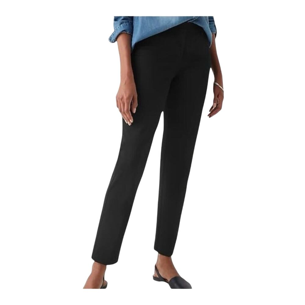 J. Jill Essential Slim Ankle Pants Black Stretch Pull On Style Size 10